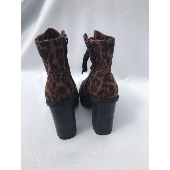 Jessica Simpson Women's Lizzah Animal Print Faux Suede Open Toe Bootie Size 8m - Picture 6 of 10